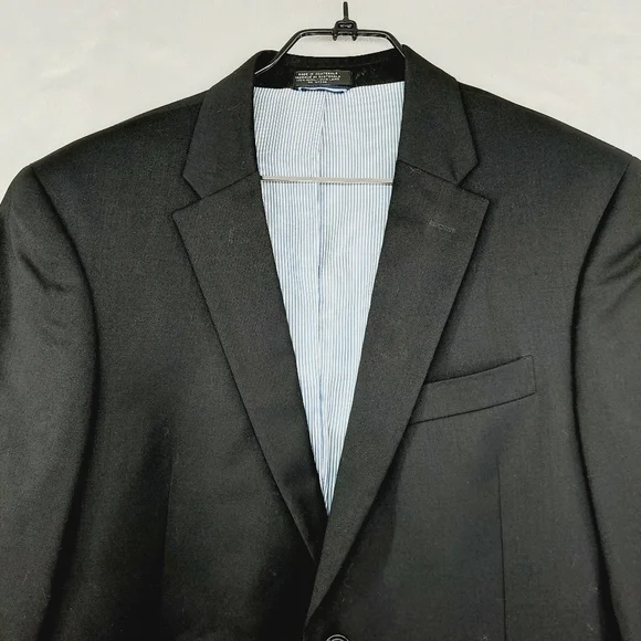 Tommy Hilfiger Black Wool Suit Blazer Classic Two-Button Jacket P1260 - Picture 3 of 9